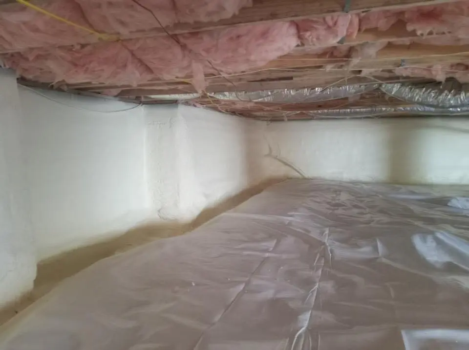 Crawl space encapsulation with closed-cell spray foam for Roof Leak Repair in Absecon